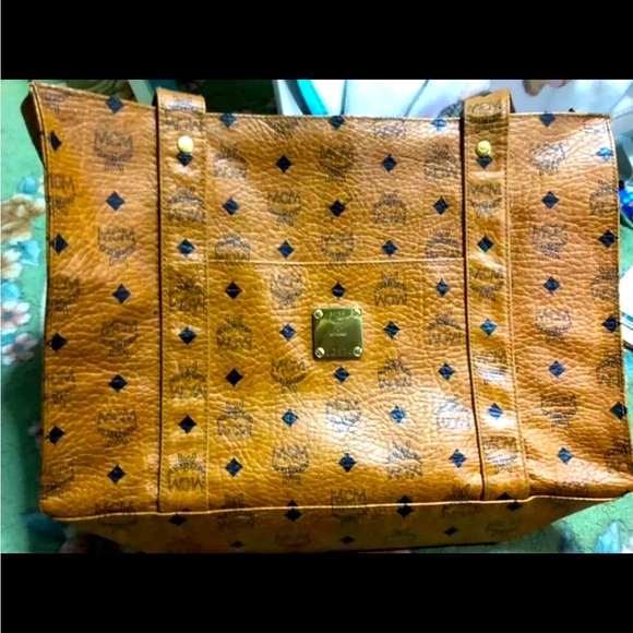MCM Handbags - Mcm Cognac Visetos Shoulder Bag​ EUC​